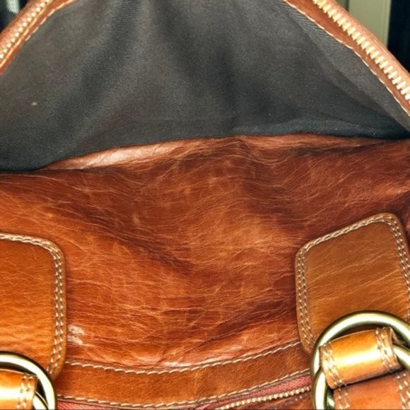 Chloe Vintage Quilted Bay Large Leather Bag in Whiskey Orange - Picture 8 of 15